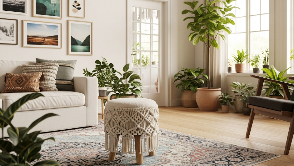 boho footstool