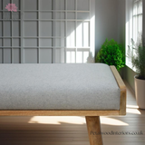 Modern Grey Tweed Footstool with Tray Top | Versatile Ottoman - Petalwood Interiors