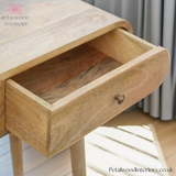 Console Table Solid Wood - Oak Finish - Multiple Drawers- 78cm Height - Wooden Legs - Petalwood Interiors