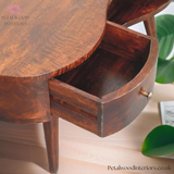 Solid Wood - Coffee Table - Wooden Legs - 25cm Height | Unique Shape - Petalwood Interiors