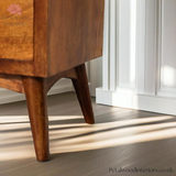Dark Solid Wood - Bedside Table - 60cm Height - 2 Drawers - Petalwood Interiors