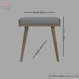 Modern Grey Tweed Footstool with Tray Top | Versatile Ottoman - Petalwood Interiors