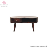 Solid Wood - Coffee Table - Wooden Legs - 25cm Height | Unique Shape - Petalwood Interiors