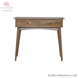 Solid Wood - Console Table - Classic Design - 2 Drawers - Sustainable - 78cm Height - Petalwood Interiors