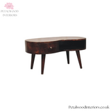 Solid Wood - Coffee Table - Wooden Legs - 25cm Height | Unique Shape - Petalwood Interiors