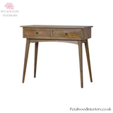 Solid Wood - Console Table - Classic Design - 2 Drawers - Sustainable - 78cm Height - Petalwood Interiors