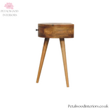 Solid Wood - Circular Bedside Table - 1 Drawer - 52cm Height | Traditional Finish - Petalwood Interiors