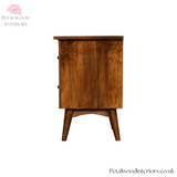Dark Solid Wood - Bedside Table - 60cm Height - 2 Drawers - Petalwood Interiors