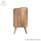 Solid Wood - Gallery Back Bedside Table - 63cm Height - 2 Drawers | Traditional Finish - Petalwood Interiors