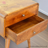 Bedside Table Solid Wood - 2 Drawers - Dark Brown Finish | Traditional Style - Petalwood Interiors