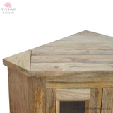 Corner TV Stand - Solid Wood - Hand-Distressed - Glazed Doors - Country Style - Timesless Desingn - Petalwood Interiors
