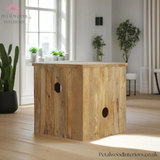 Corner TV Stand - Solid Wood - Hand-Distressed - Glazed Doors - Country Style - Timesless Desingn - Petalwood Interiors - Back