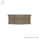 Elegant TV Stand - Solid Wood - Grey Wash - French Shutters - 6 Doors - Timesless Desingn - Petalwood Interiors - Front 1