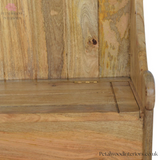 Large Monks Bench - Handcrafted Solid Wood - Country Style - Storage Seat