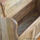 Large Monks Storage Bench - Handmade Solid Wood - Country Style - Carved Details | Petalwood Interiors