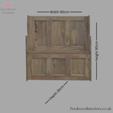 Large Monks Storage Bench - Handmade Solid Wood - Country Style - Carved Details | Petalwood Interiors
