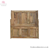 Large Monks Storage Bench - Handmade Solid Wood - Country Style - Carved Details | Petalwood Interiors - Front 1