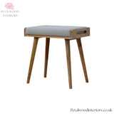 Modern Grey Tweed Footstool with Tray Top | Versatile Ottoman - Petalwood Interiors