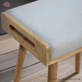 Modern Grey Tweed Footstool with Tray Top | Versatile Ottoman - Petalwood Interiors