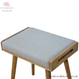 Modern Grey Tweed Footstool with Tray Top | Versatile Ottoman - Petalwood Interiors