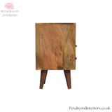 Mini Bedside Table - Light Brown Solid Wood - 2 Drawers - 50cm Height | Wooden Legs - Petalwood Interiors