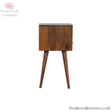 Dark Solid Wood - Bedside Table  - 1 Drawer 1 Shelf - 57cm Height | Traditional Style - Petalwood Interiors
