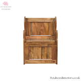 Petite Monks Bench- Handmade Solid Wood -  Contry Style - Storage Seat | Timeless Design - Petalwood Interiors- Front 2
