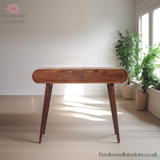 Solid Wood Dressing Table - 3 Drawers - Foldable Mirror - Nordic Legs - Timesless Desingn - Petalwood Interiors - Back