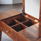 Solid Wood Dressing Table - 3 Drawers - Foldable Mirror - Nordic Legs - Timesless Desingn - Petalwood Interiors