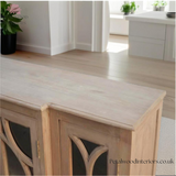 TV Stand Sideboard - Solid Wood - Sun-Bleached - 4 Glazed Doors - Timesless Desingn - Petalwood Interiors