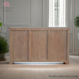 TV Stand Sideboard - Solid Wood - Sun-Bleached - 4 Glazed Doors - Timesless Desingn - Petalwood Interiors - Back