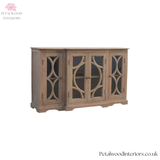 TV Stand Sideboard - Solid Wood - Sun-Bleached - 4 Glazed Doors - Timesless Desingn - Petalwood Interiors - Side 2