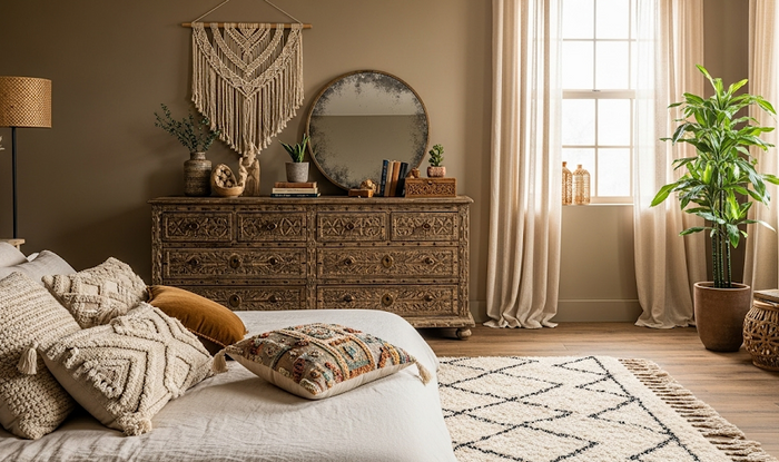 boho chest of drawers interior design