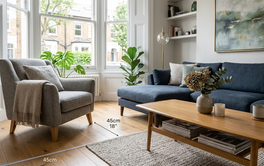 How Much Space Should Be Between a Chair and a Coffee Table