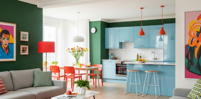 L-Shaped room furniture arrangement