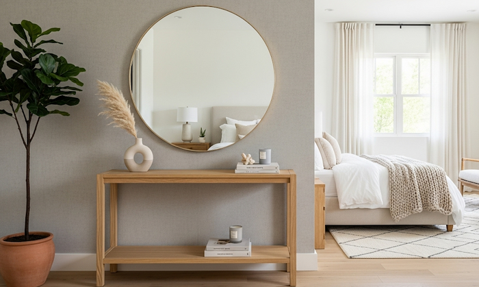 scandi console table interior design