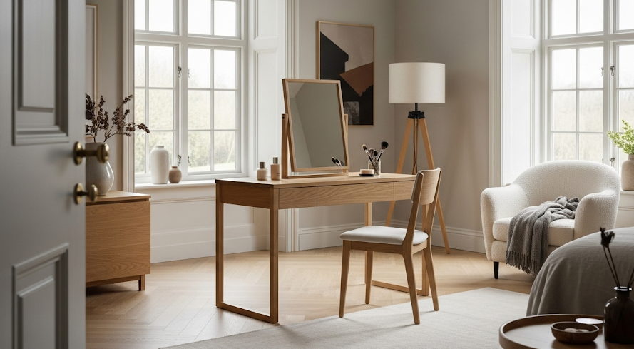 dressing table scandinavian design Scandinavian mid century dressing table with adjustable mirrors and tambour doors, Norway 1970s