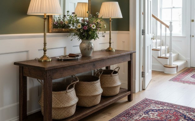 what do I put under a console table