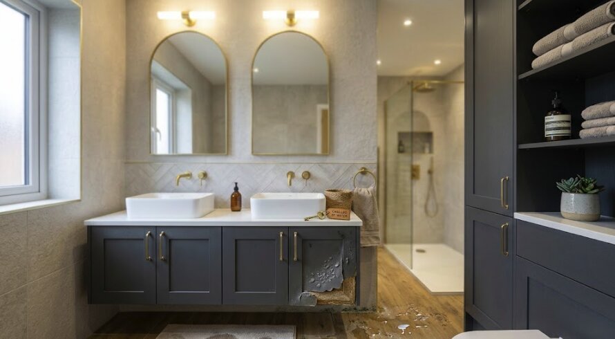 Why Is the Bottom Corner of a Bathroom Cabinet Often the First to Swell?