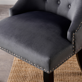 Velvet Dining Chair Windsor with Silver Studs 94cm