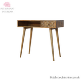Solid Wood - Desk - Single Drawer With Open Slot | Art Deco Style - Petalwood Interiors