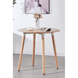 Round Dining Set Grey Fabric 80cm