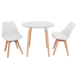 Round Dining Set Grey Fabric 80cm