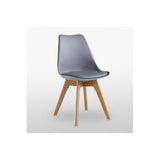 Round Dining Set Grey Fabric 80cm