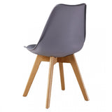 Round Dining Set Grey Fabric 80cm