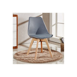 Round Dining Set Grey Fabric 80cm