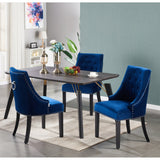 Velvet Dining Chair Windsor with Silver Studs 94cm