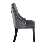 Velvet Dining Chair Windsor with Silver Studs 94cm