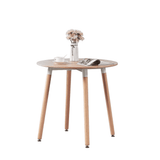 Round Dining Set Grey Fabric 80cm