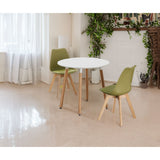 Round Dining Set Grey Fabric 80cm